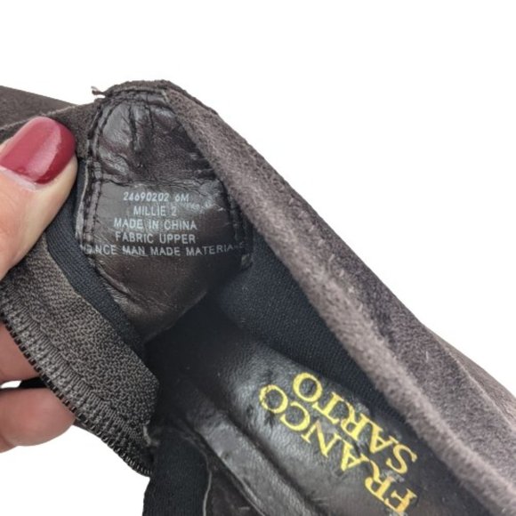 Franco Sarto Millie Brown Suede Ankle Heeled Boots Size 6 - Picture 7 of 12